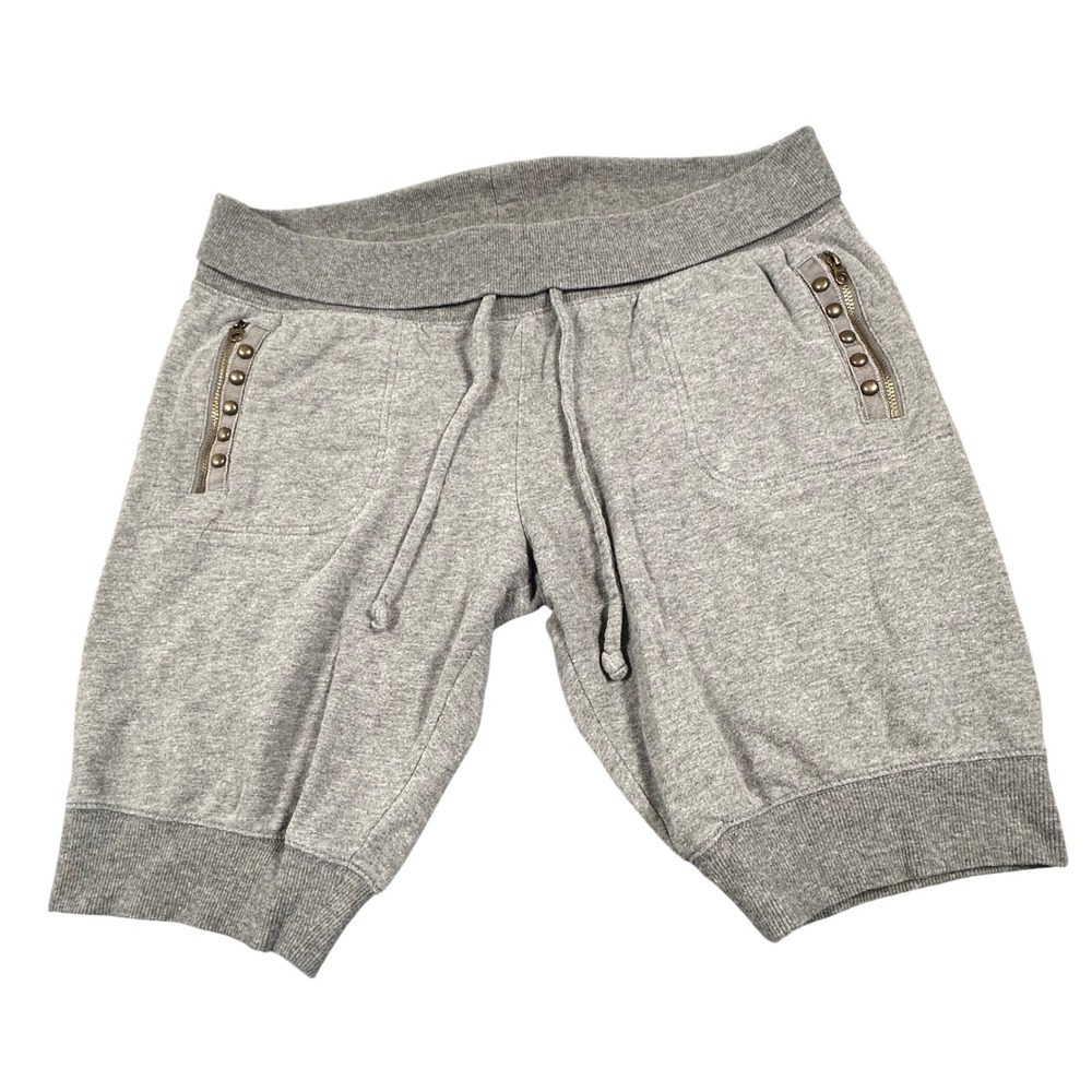 Juicy Couture Womens Gray Studded Fleece Lounge Shorts Drawstring Size Medium